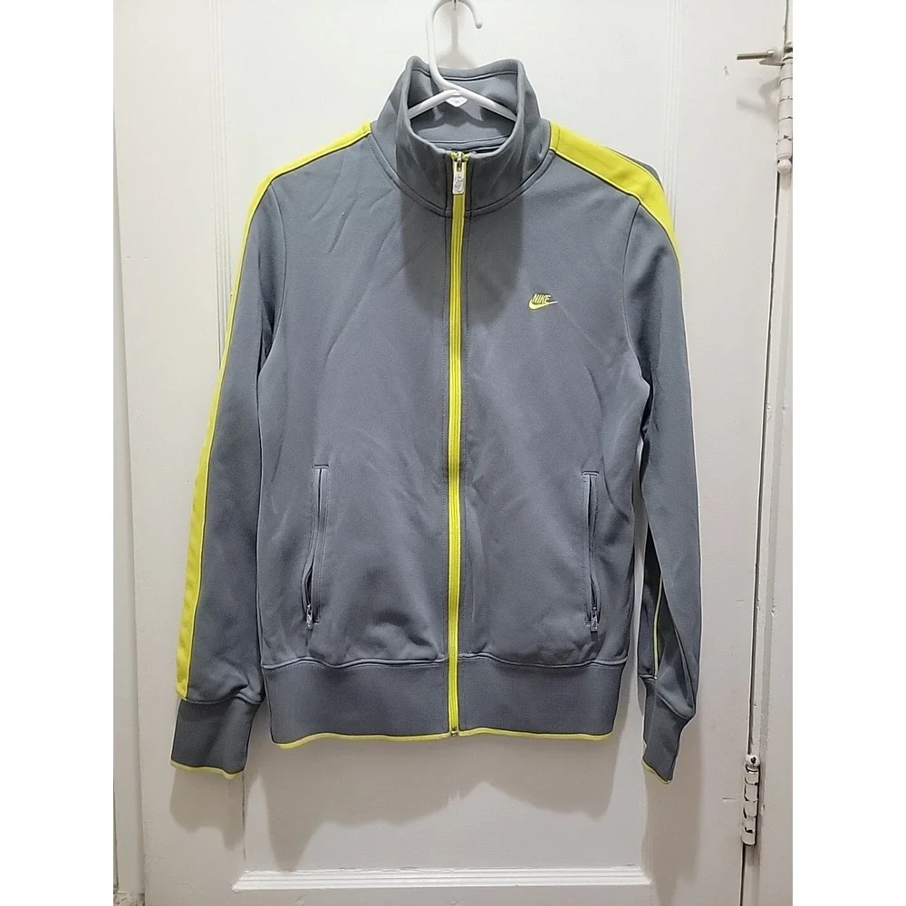 Nike Zip Up Sweatshirt Size Large. Yellow women's gray reflective neon.
